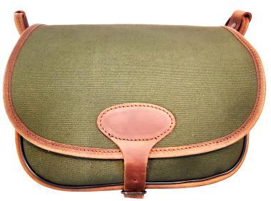 Vászon-Bőr vadásztáska 24X22cm előzsebbel