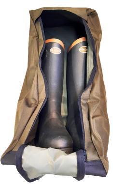 Csizma táska gyöngyvászon/műbőr - zöld/fekete