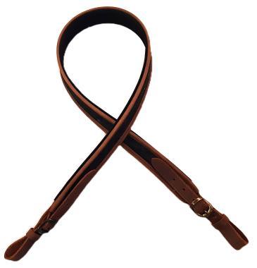 Bőr + Loden csúszásgátlós fegyverszíj, barna/zöld