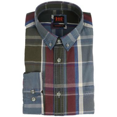 HH HEMD MODESTO KARO RO/BL/GRÜN  M