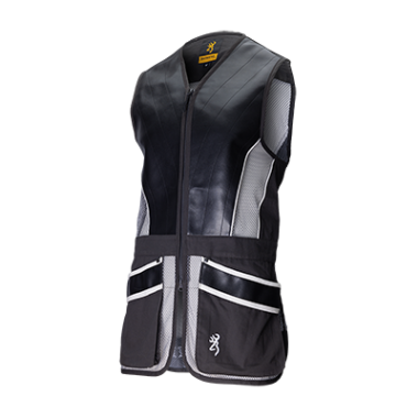 SHOOTING VEST, PROSPORT, LEATHER, GREY, 2XL