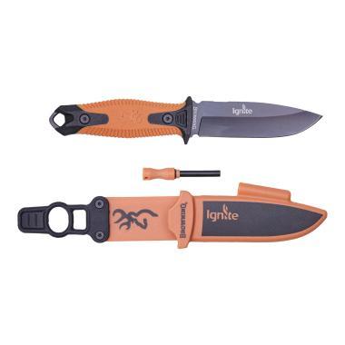KNIFE, IGNITE FIXED, BLACK ORANGE, 10cm