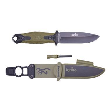 KNIFE, IGNITE FIXED, BLACK GREEN, 10cm