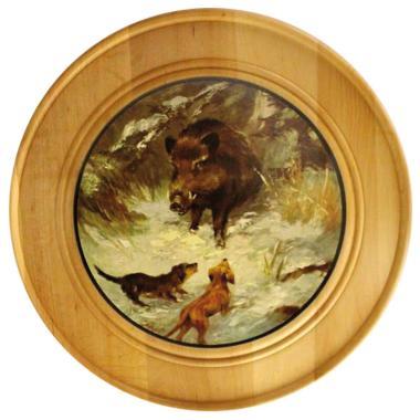 Fatányér 30/19 cm vadkan motívummal