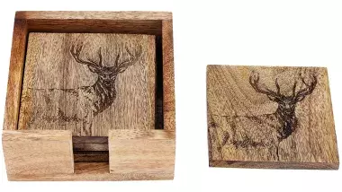 HOLZUNTERSETZER HIRSCH SET A4